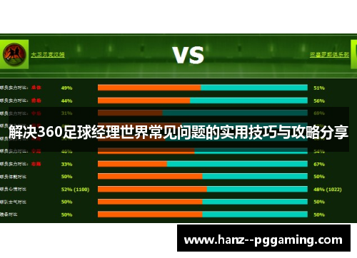 解决360足球经理世界常见问题的实用技巧与攻略分享