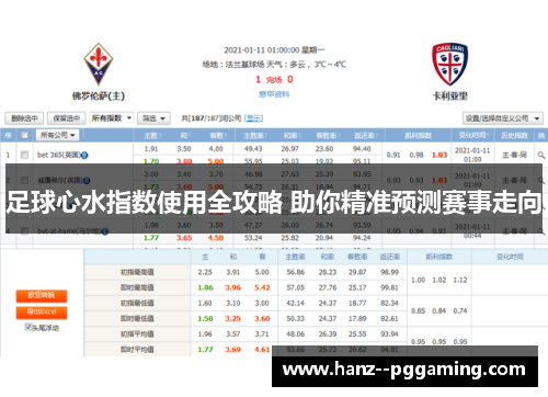 足球心水指数使用全攻略 助你精准预测赛事走向